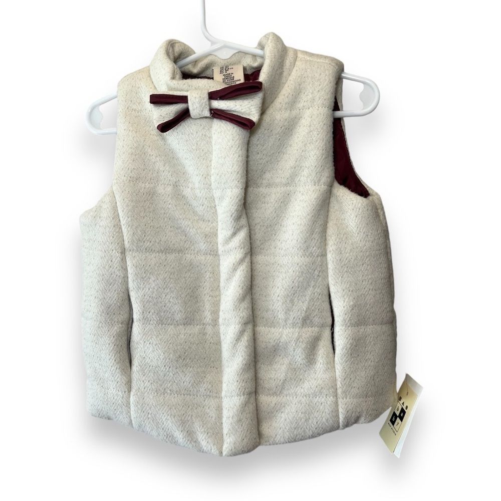 Max Studio Kids Vest Ivory, Gold & Burgundy Toddler Size 3T NWT